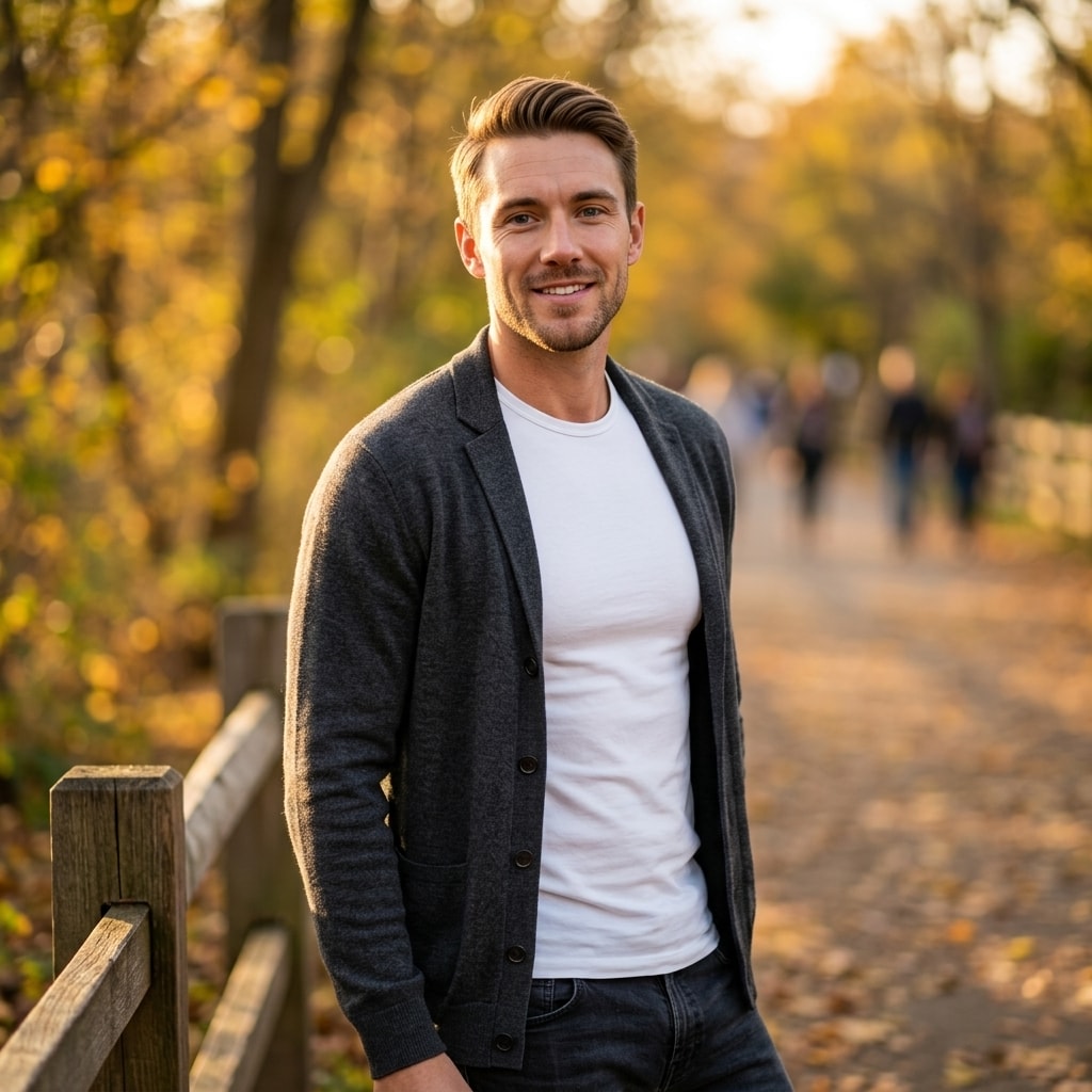 Natural AI dating profile picture generated for dating apps